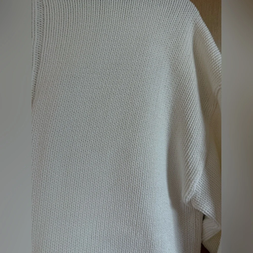 J. Crew 2025 Rollneck Sweater Ivory 100% Cotton - Picture 5 of 6